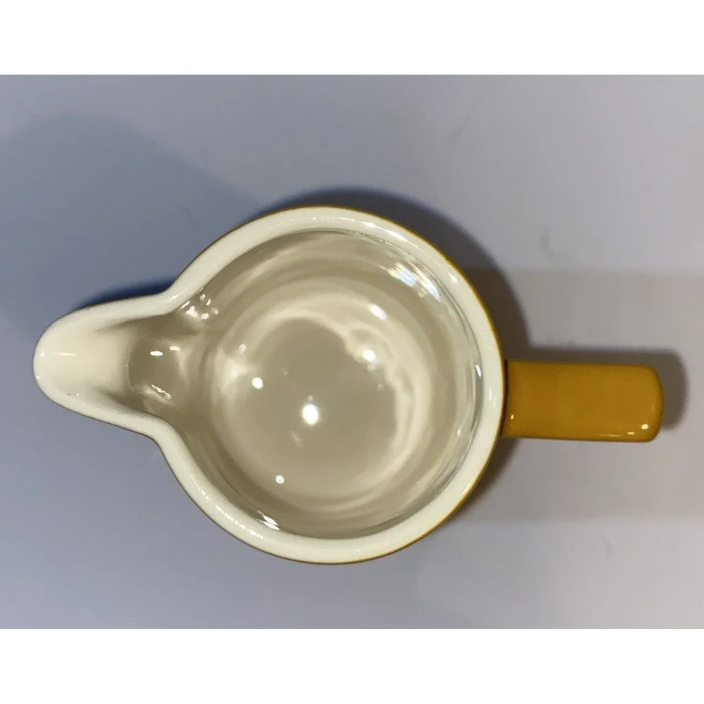 Vintage Creamer MCM 1970s Homer Laughlin Morocco Pattern Mustard & White‎